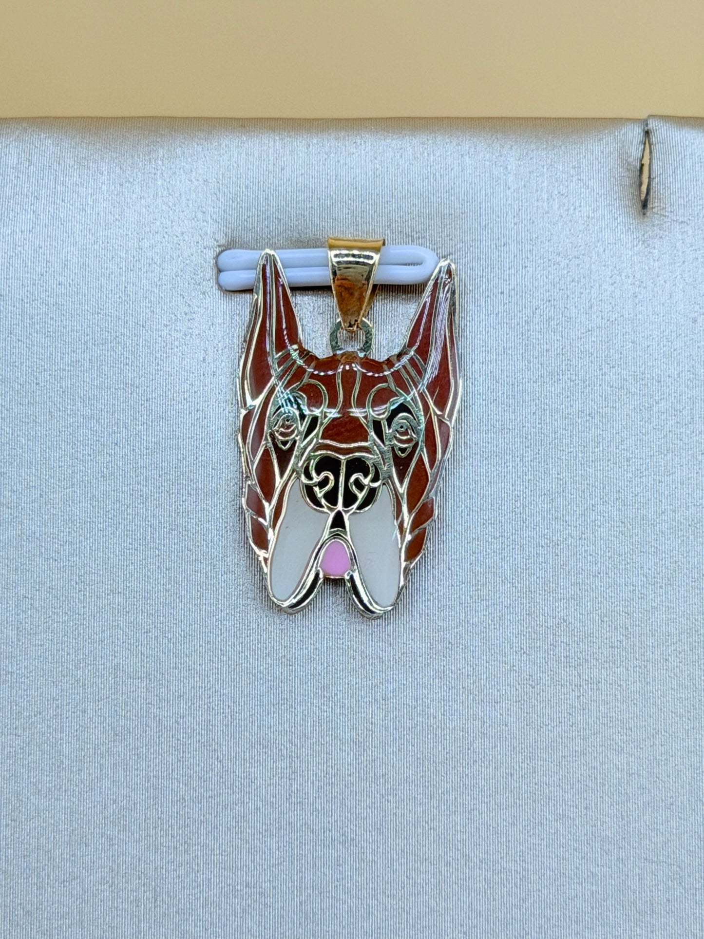14K Gold Dog Pendant, Fits Chains Up to 3mm Thick, Double-Sided Design with the Same Figure on Both Sides. ch