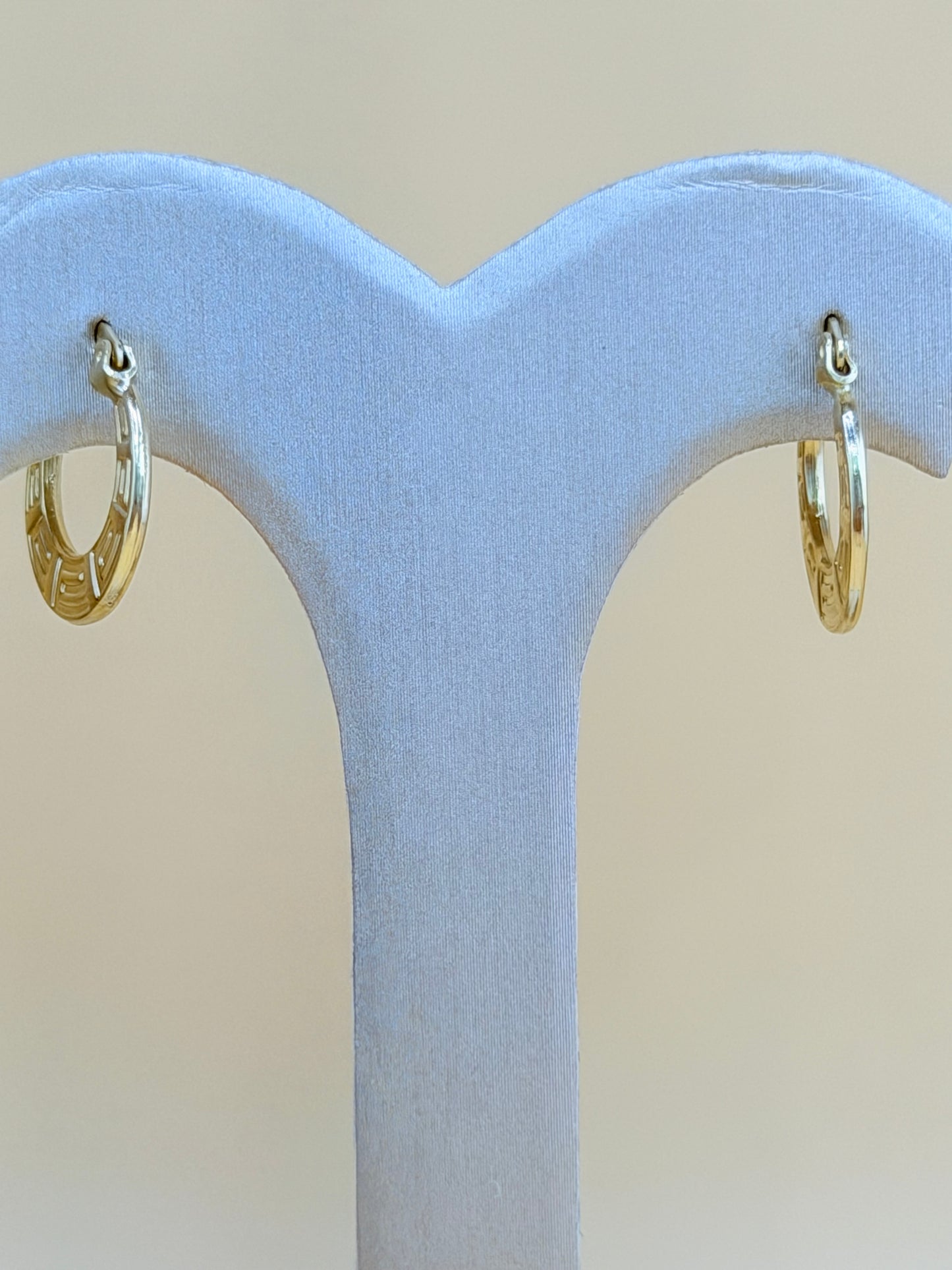 14kt Semi-Solid Gold Hoops Earrings. e