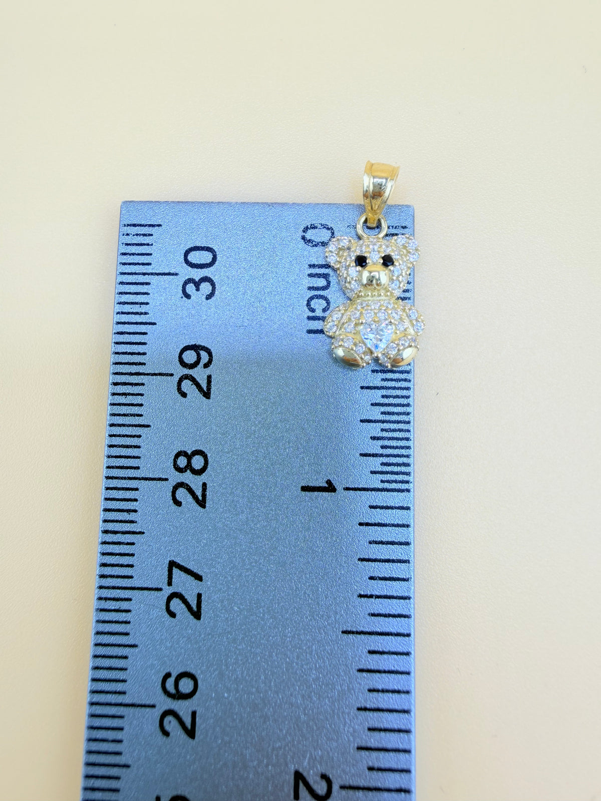 10K Gold Bear Pendant, Fits Chains Up to 3mm Thick. ch