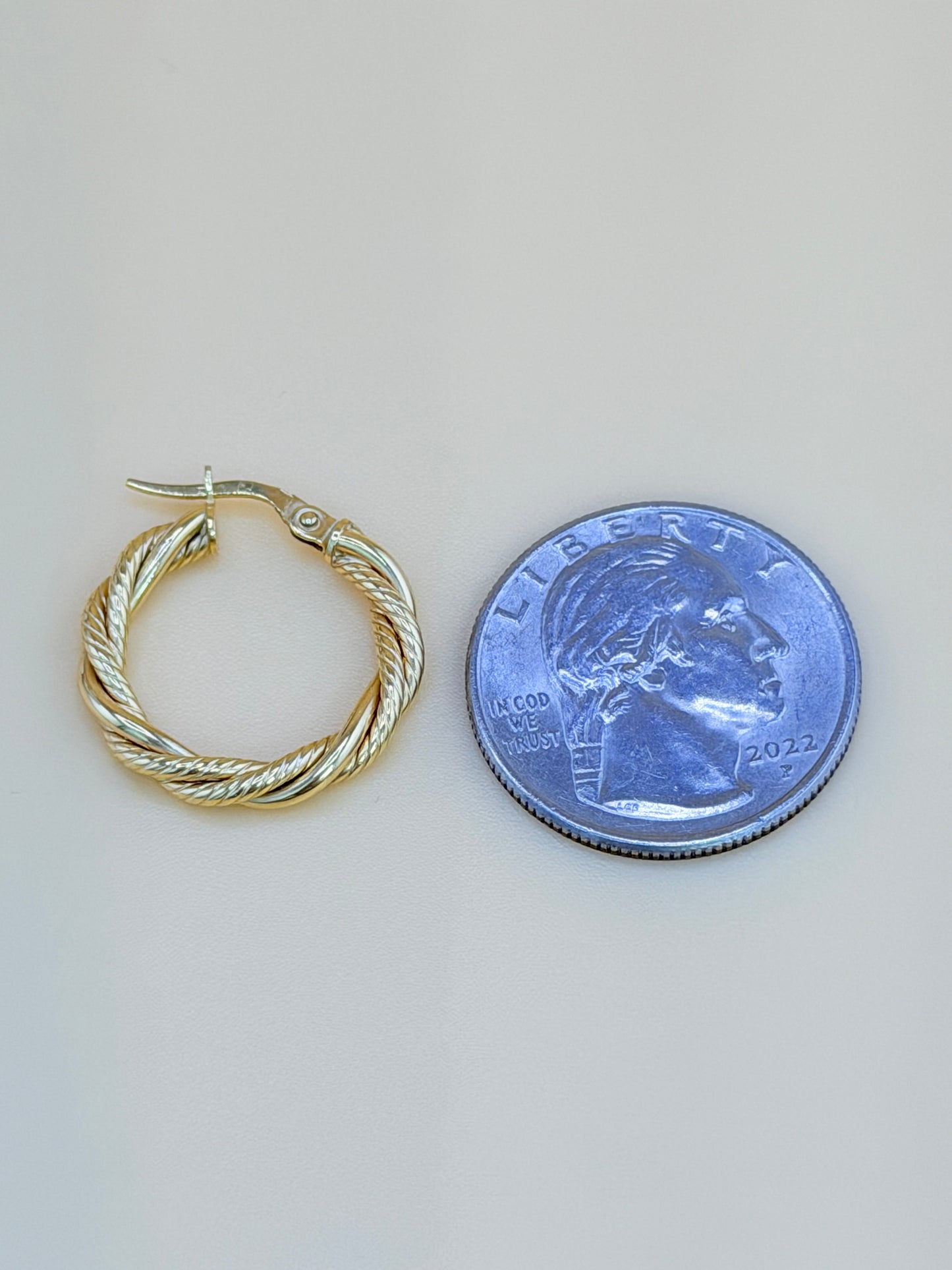 14kt Semi-Solid Gold Hoops Earrings. e
