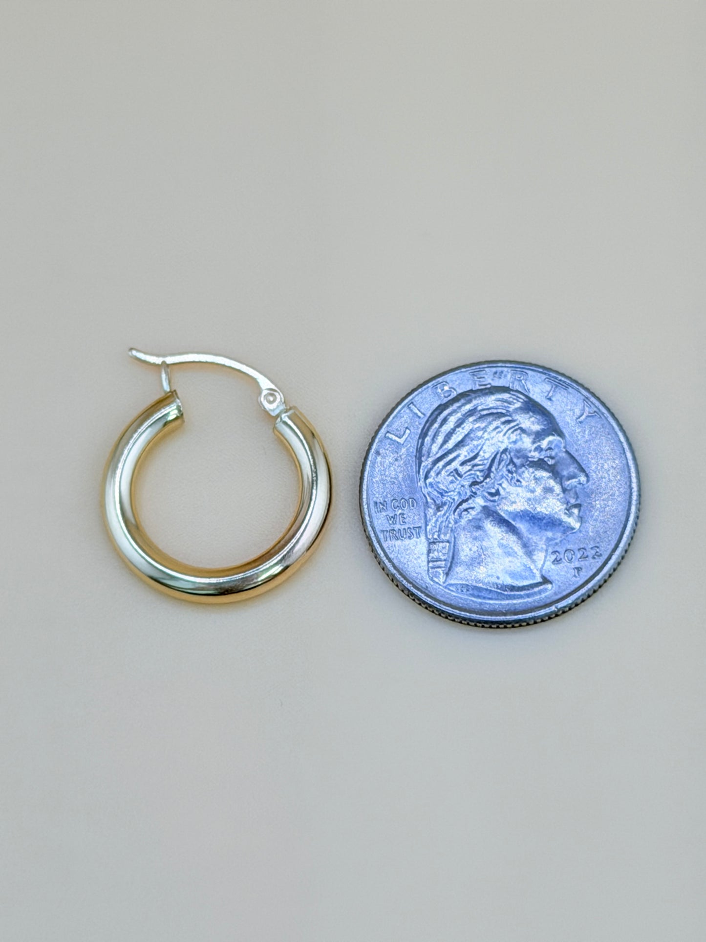10kt Semi-solid Gold Hoops Earrings