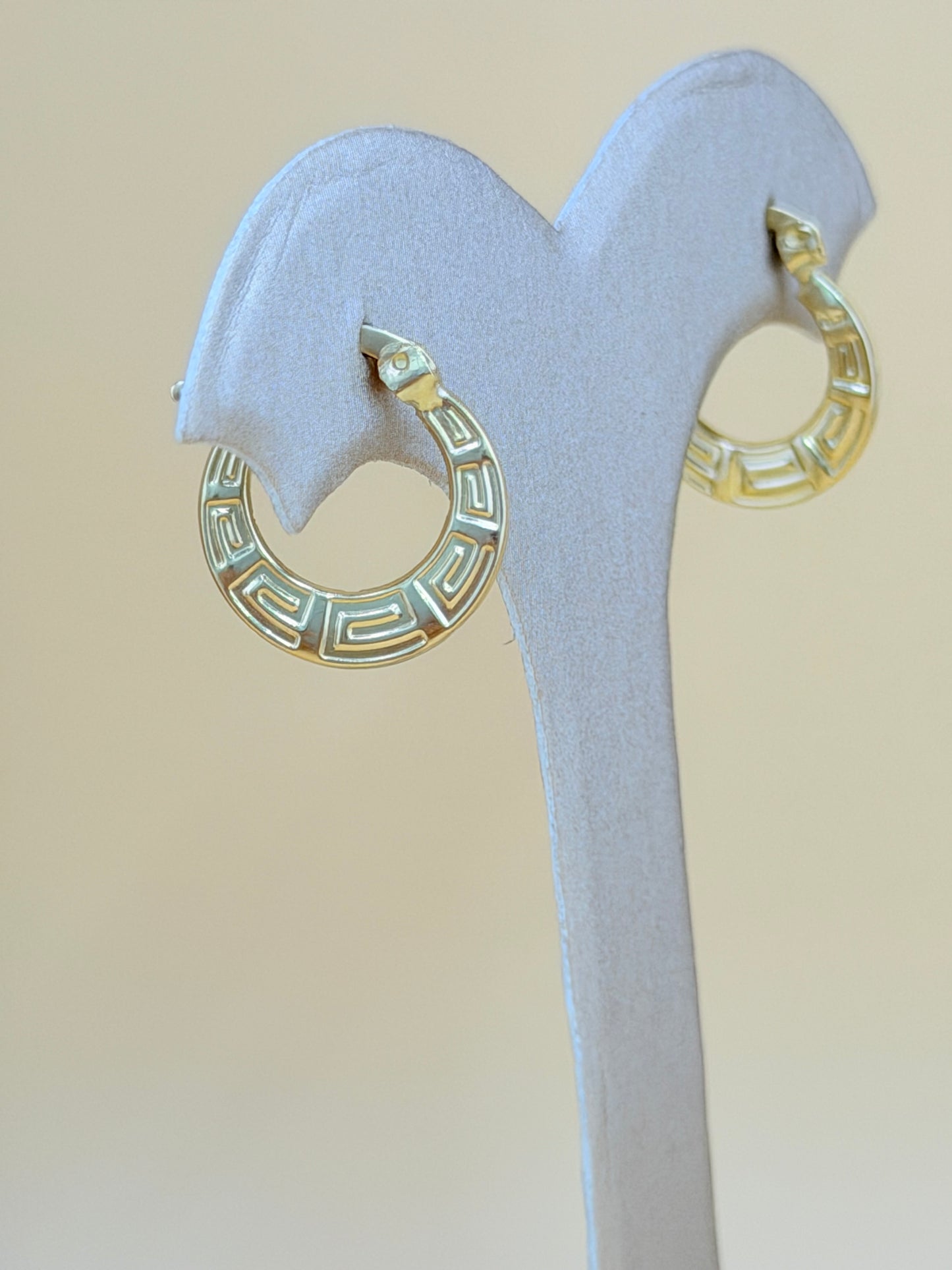 14kt Semi-Solid Gold Hoops Earrings. e