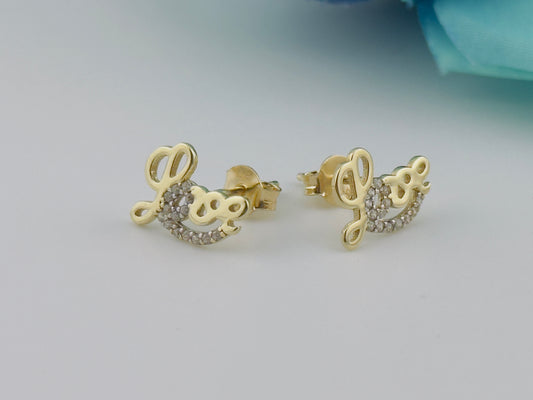 LOVE earrings 10kt, e73
