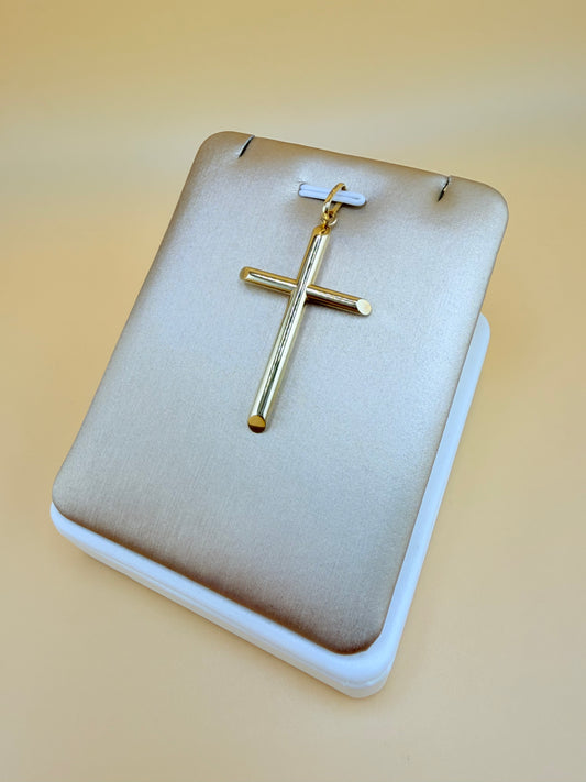 10K Large Semi-Solid Gold Cross Pendant, Fits Chains Up to 4.5mm Thick. ch