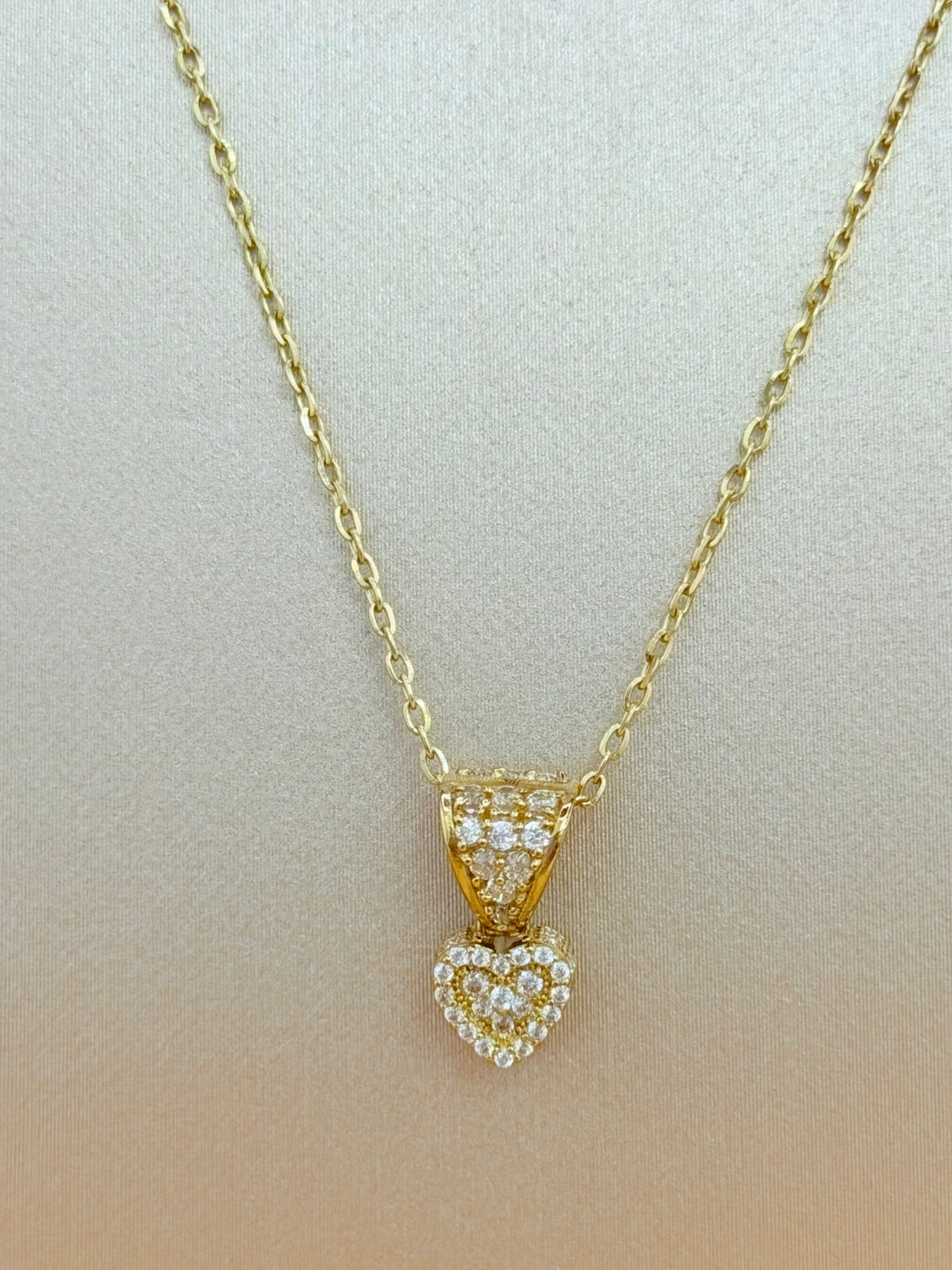 10K Solid Gold Chain with Pendant, 16” Long, 1mm Wide. n