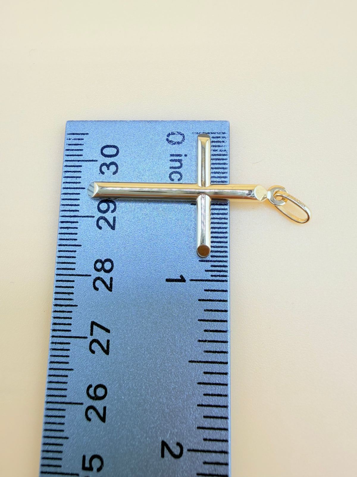 10K Semi-Solid Gold Cross Pendant, Fits Chains Up to 3mm Thick. ch
