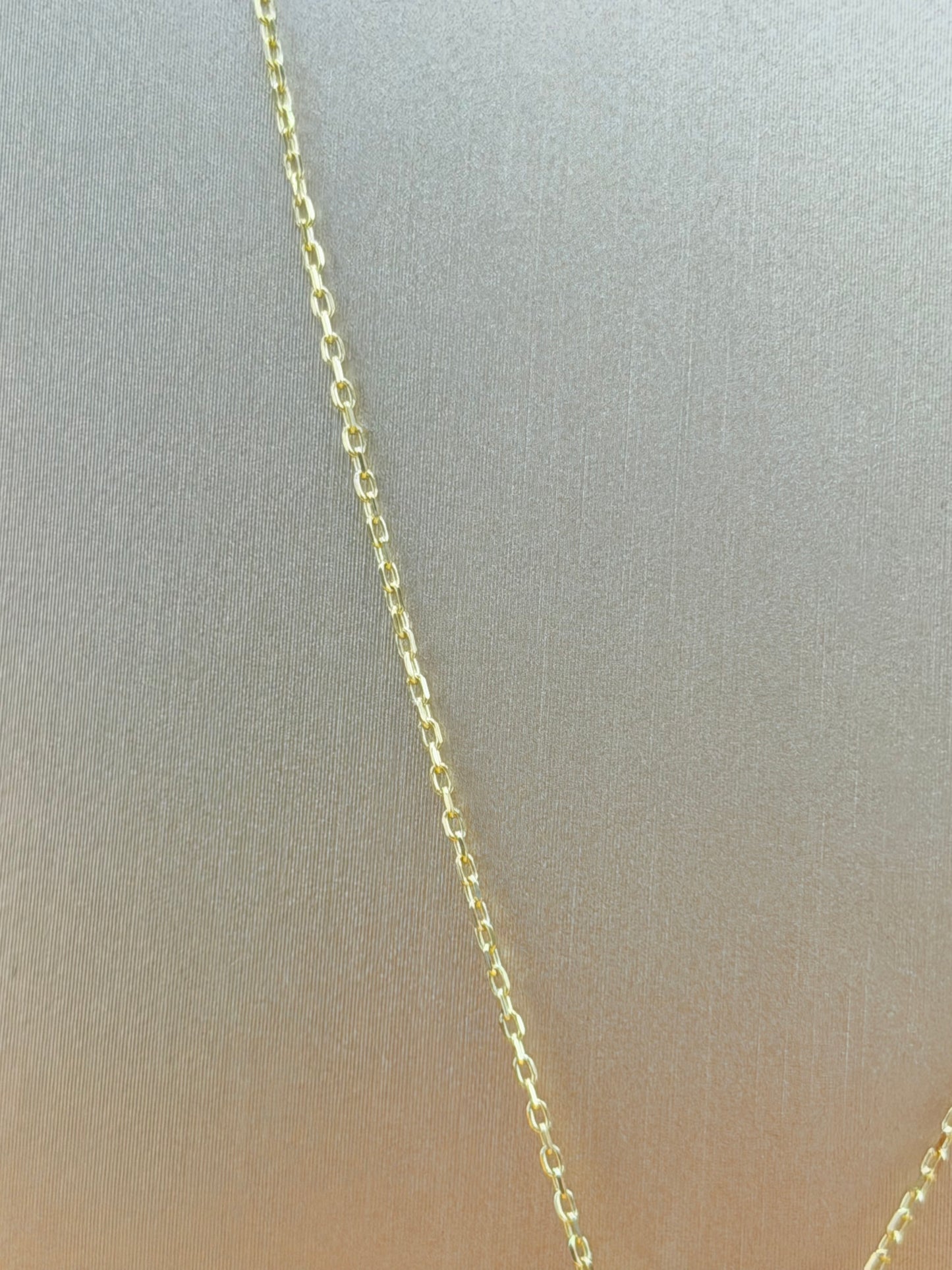 10kt Gold Necklace with a Puffed Heart Pendant, adjustable size 16”–18”.