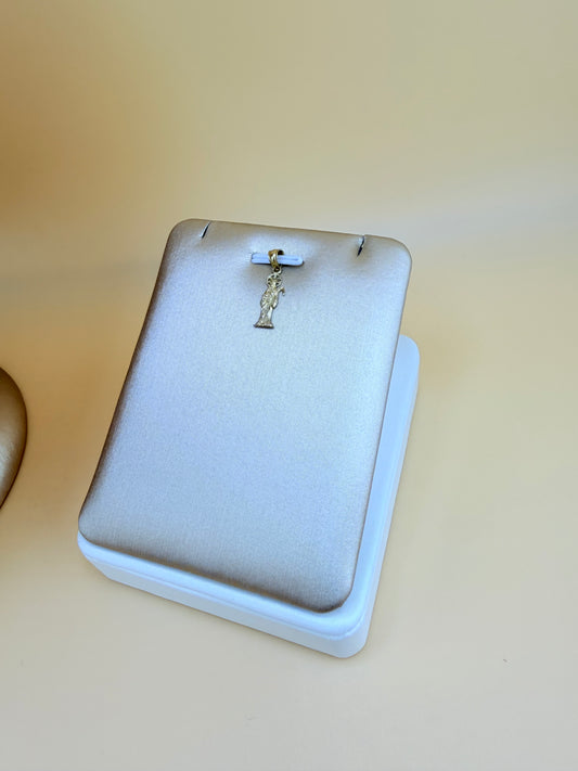 10K Small Gold Pendant, Fits Chains Up to 3mm Thick. ch