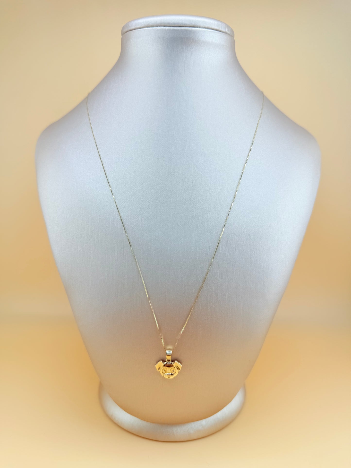 14K Solid Gold Chain and Pendant, 18” Chain, 0.6mm Thick. ch