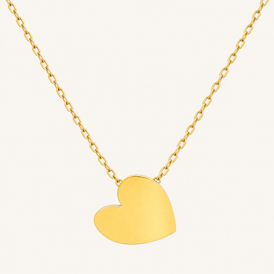 14kt Solid Gold Chain with Heart Pendant, Size 16”–18”. n