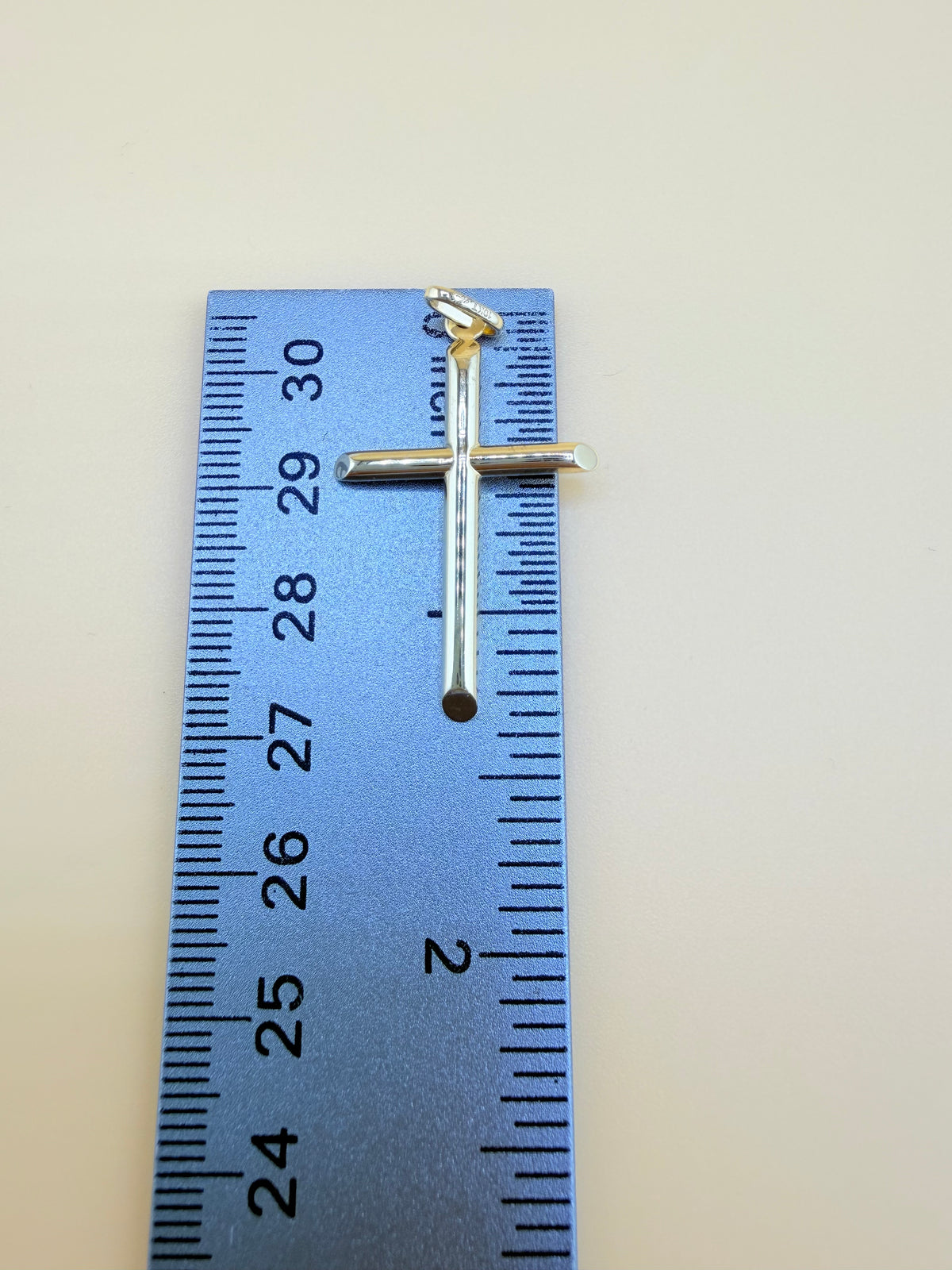 10K Semi-Solid Gold Cross Pendant, Fits Chains Up to 3mm Thick. ch