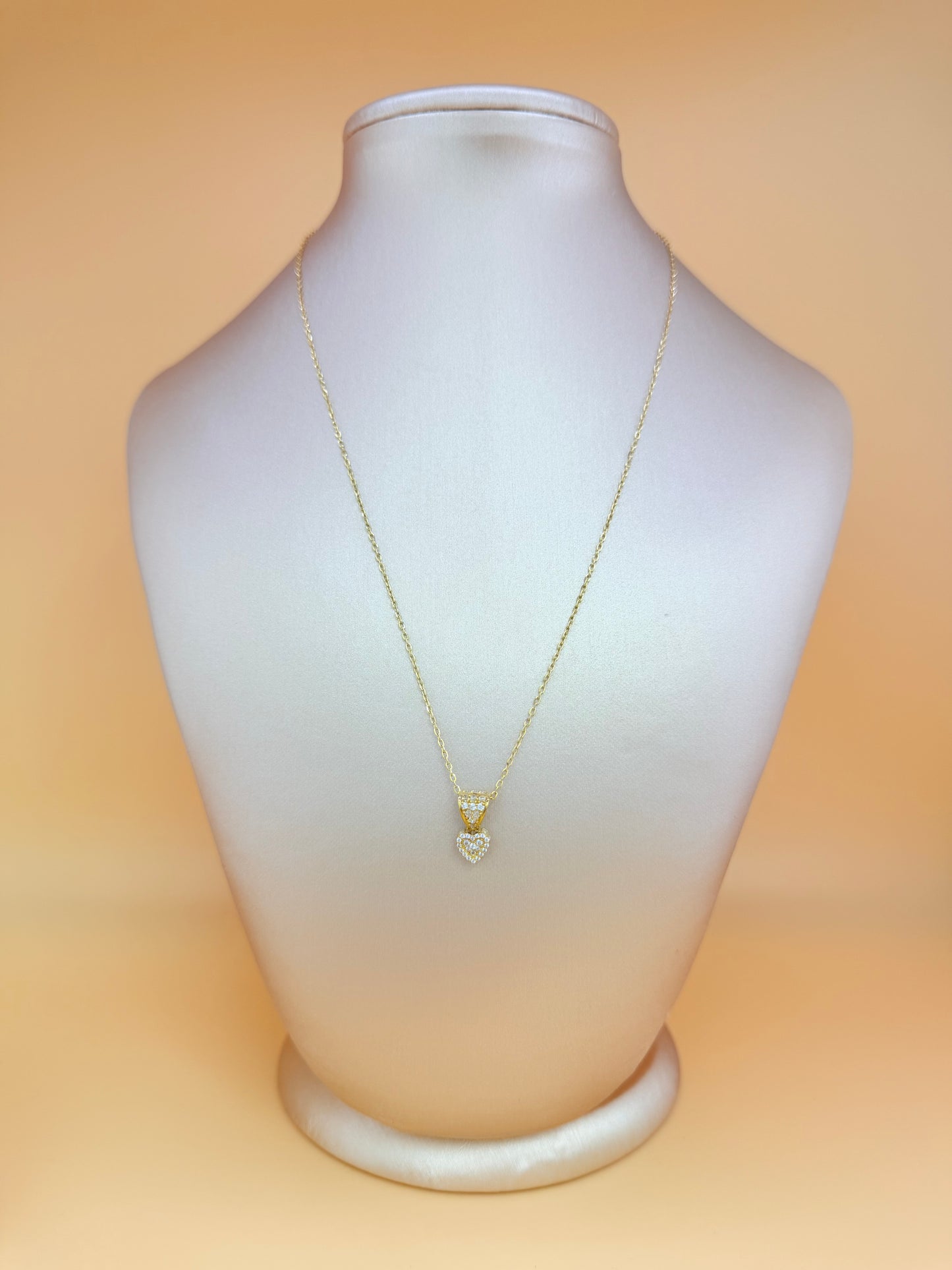 10K Solid Gold Chain with Pendant, 16” Long, 1mm Wide. n