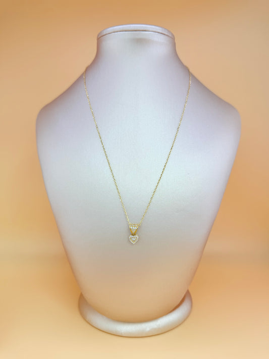 10K Solid Gold Chain with Pendant, 16” Long, 1mm Wide. n