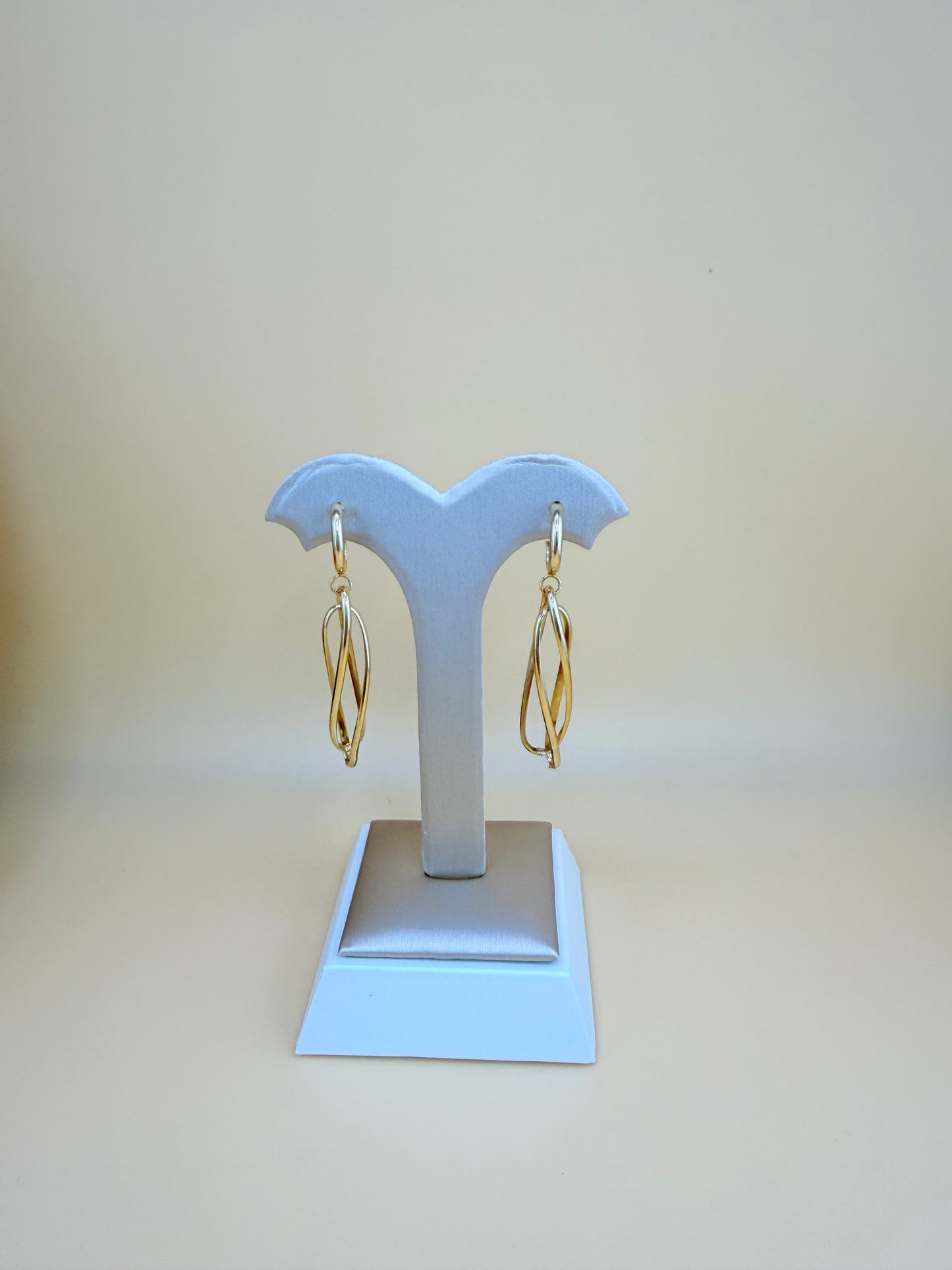 14kt Semi-Solid Gold Long Spiral Earrings.