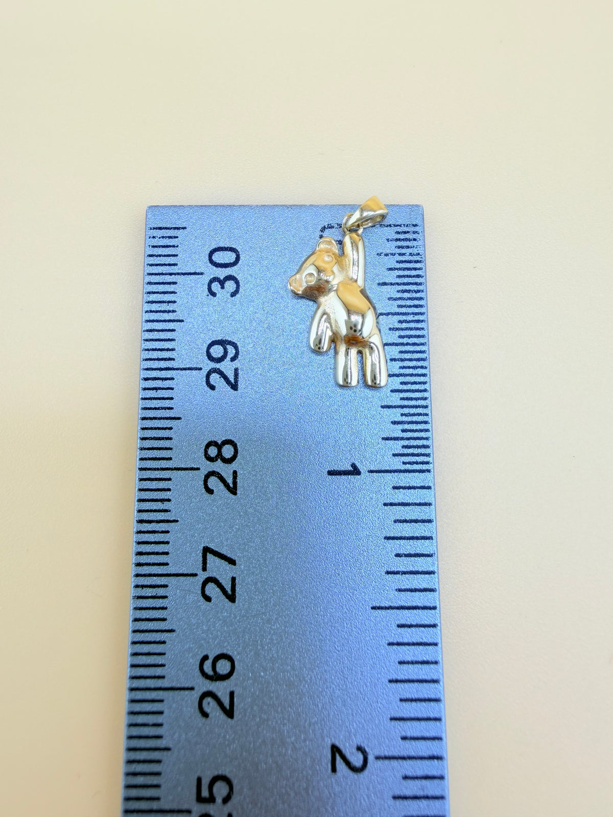 14kt Small Bear Pendant, Fits Chains Up to 2mm Thick. ch
