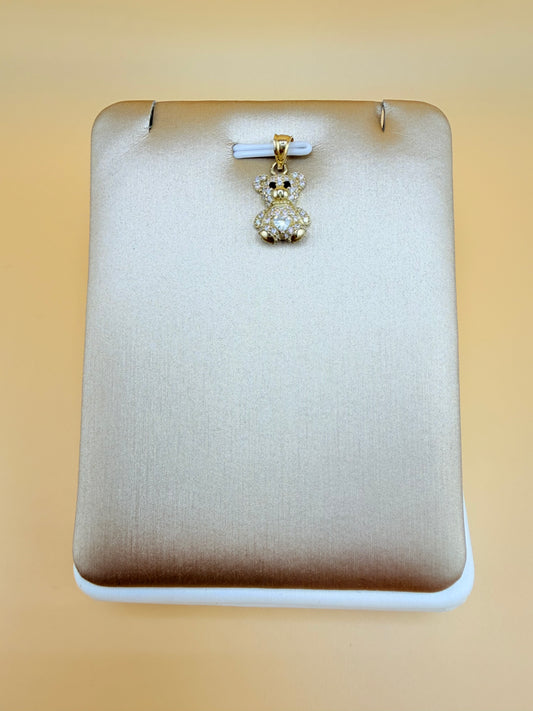 10K Gold Bear Pendant, Fits Chains Up to 3mm Thick. ch