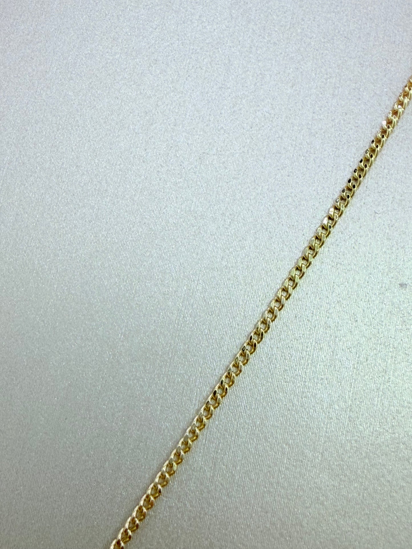 14K Semi-Solid Gold Chain with Saint Lazarus Pendant, 18” Long, 1.3mm Thick. ch