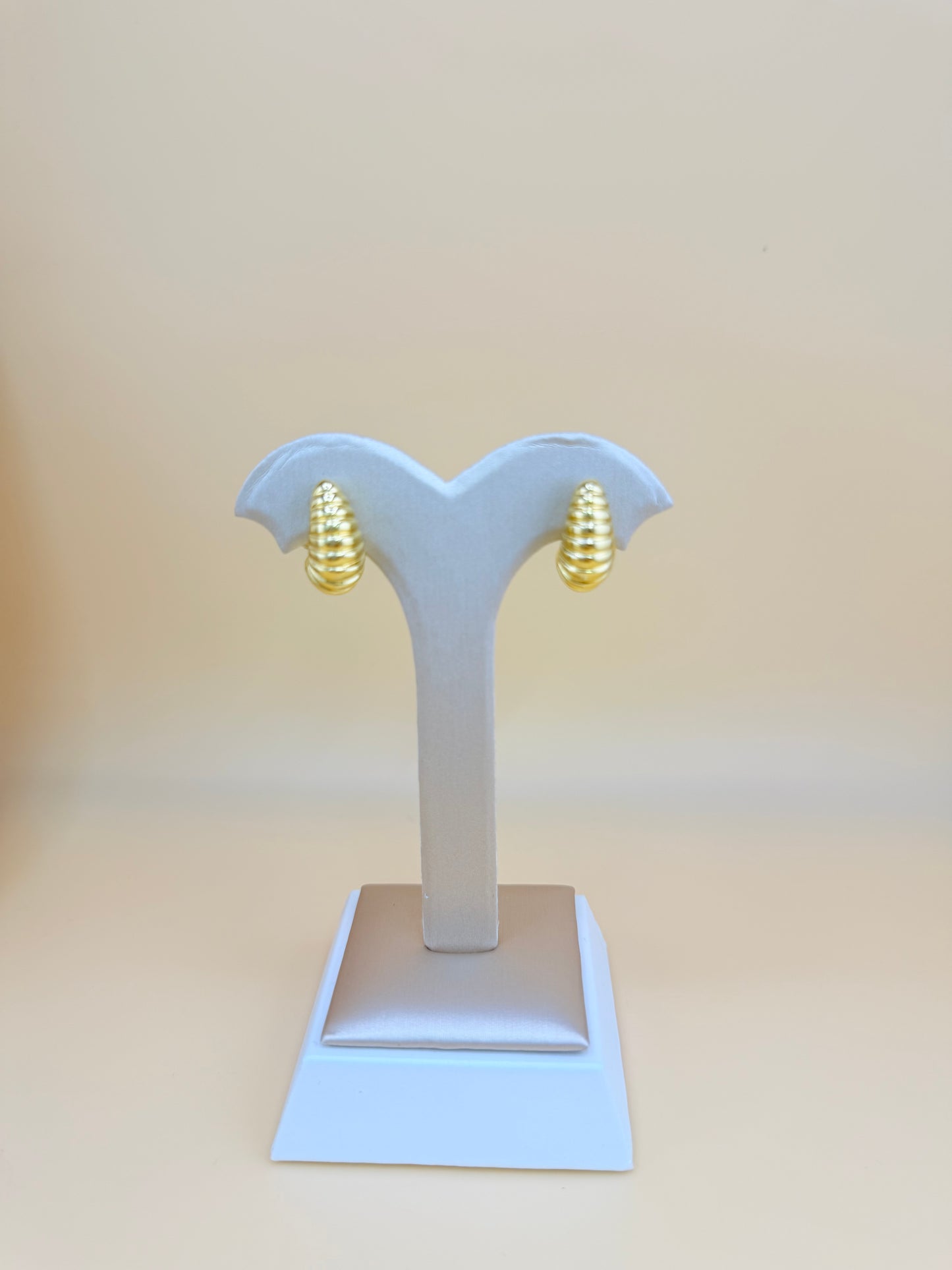 14kt Gold Earrings with Omega Back Closure.