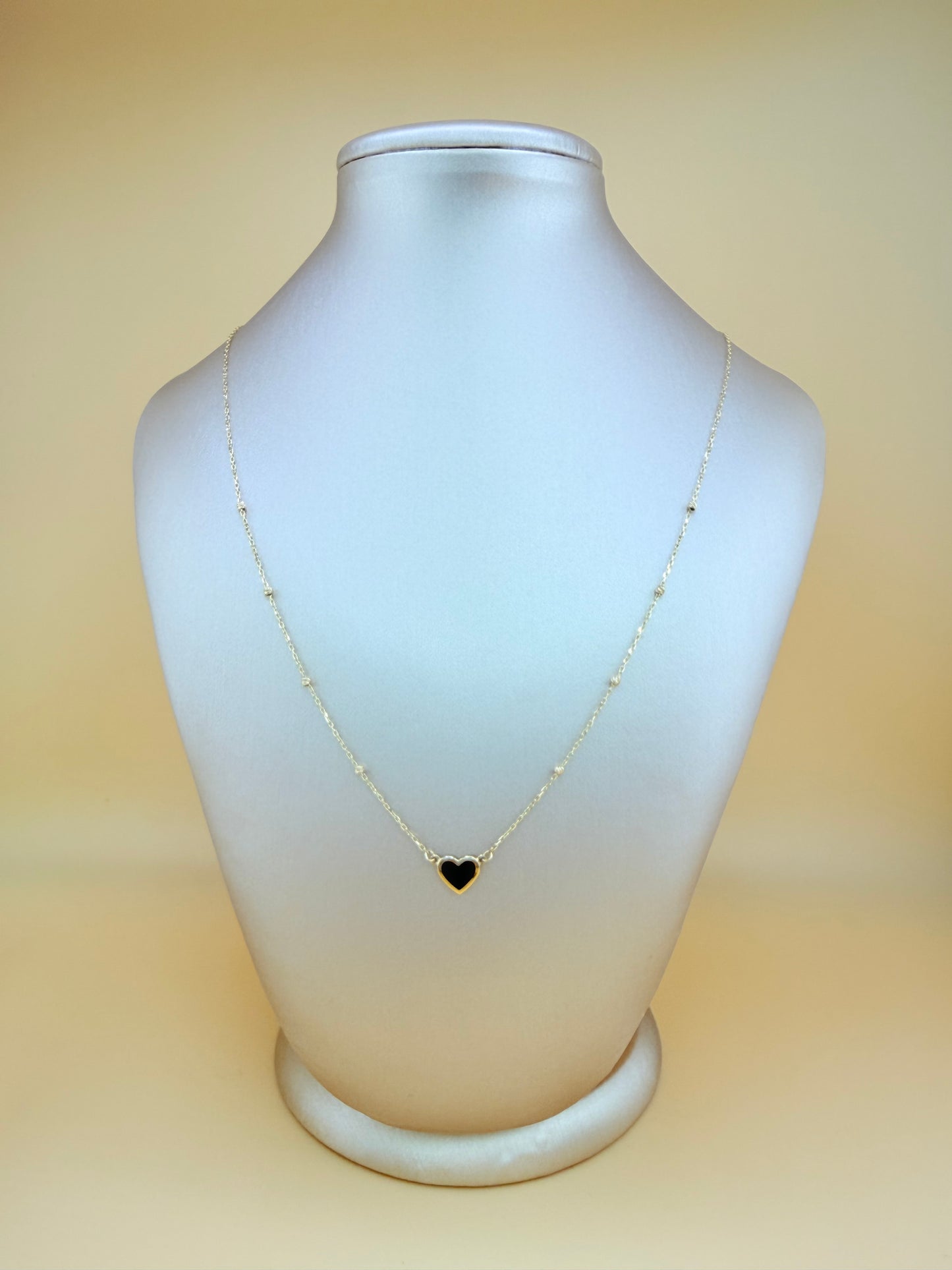 14kt Solid Gold Chain with Heart Pendant, Size 16”–18”. n