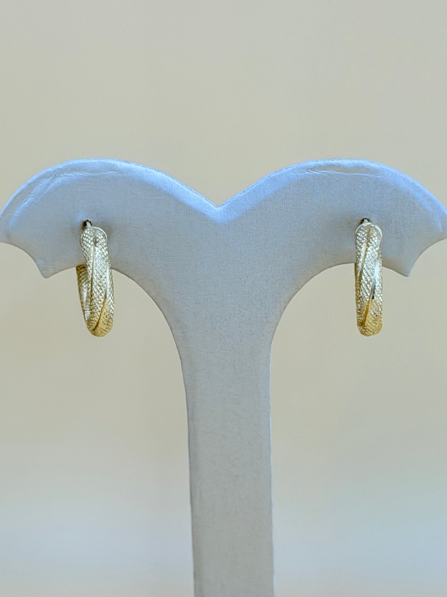 14kt Semi-Solid Gold Hoops Earrings. e