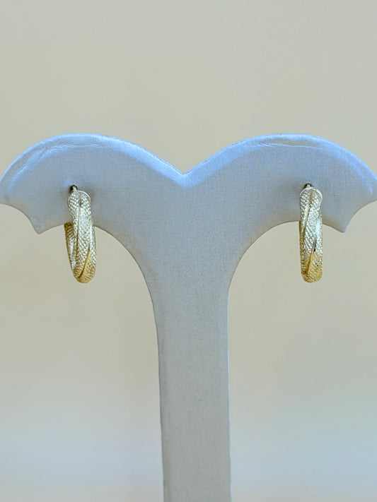 14kt Semi-Solid Gold Hoops Earrings. e