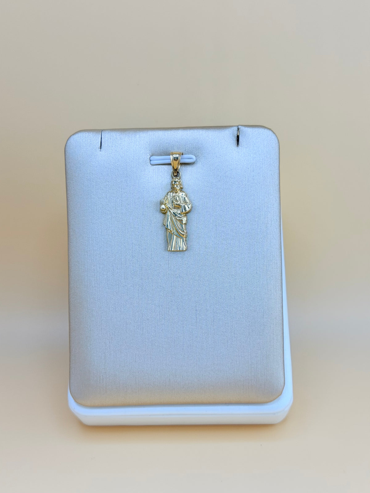 10K Gold St. Jude Pendant, Fits Chains Up to 4mm Thick. ch