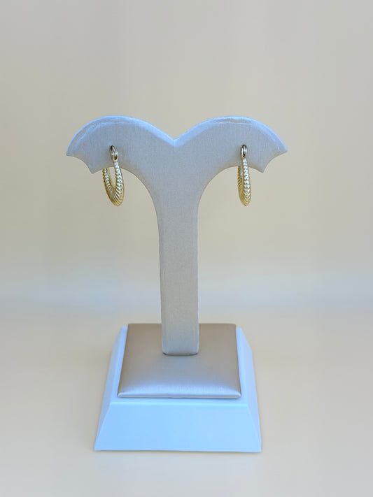 14kt Semi-Solid Gold Hoops Earrings. e