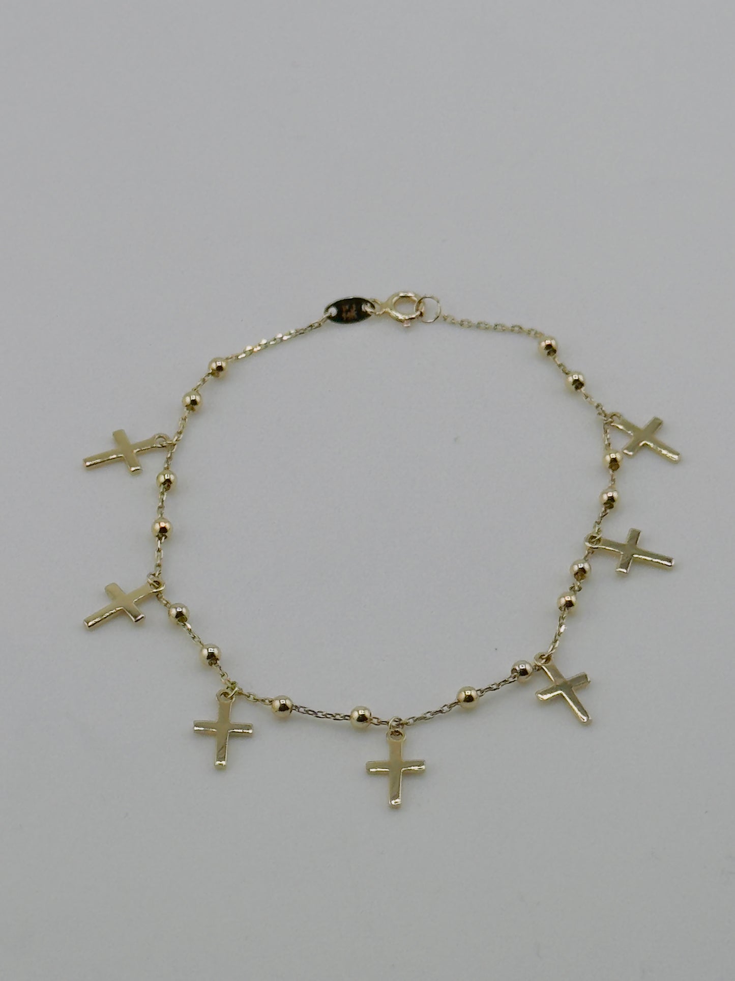 Cross Bracelet 14kt, size 7.5''