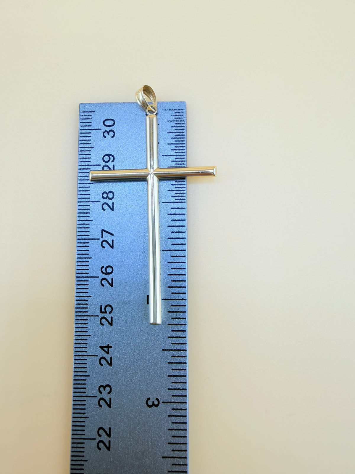 Large 10K Gold Cross, Semi-Solid, Fits Chains Up to 4.5mm Thick. ch