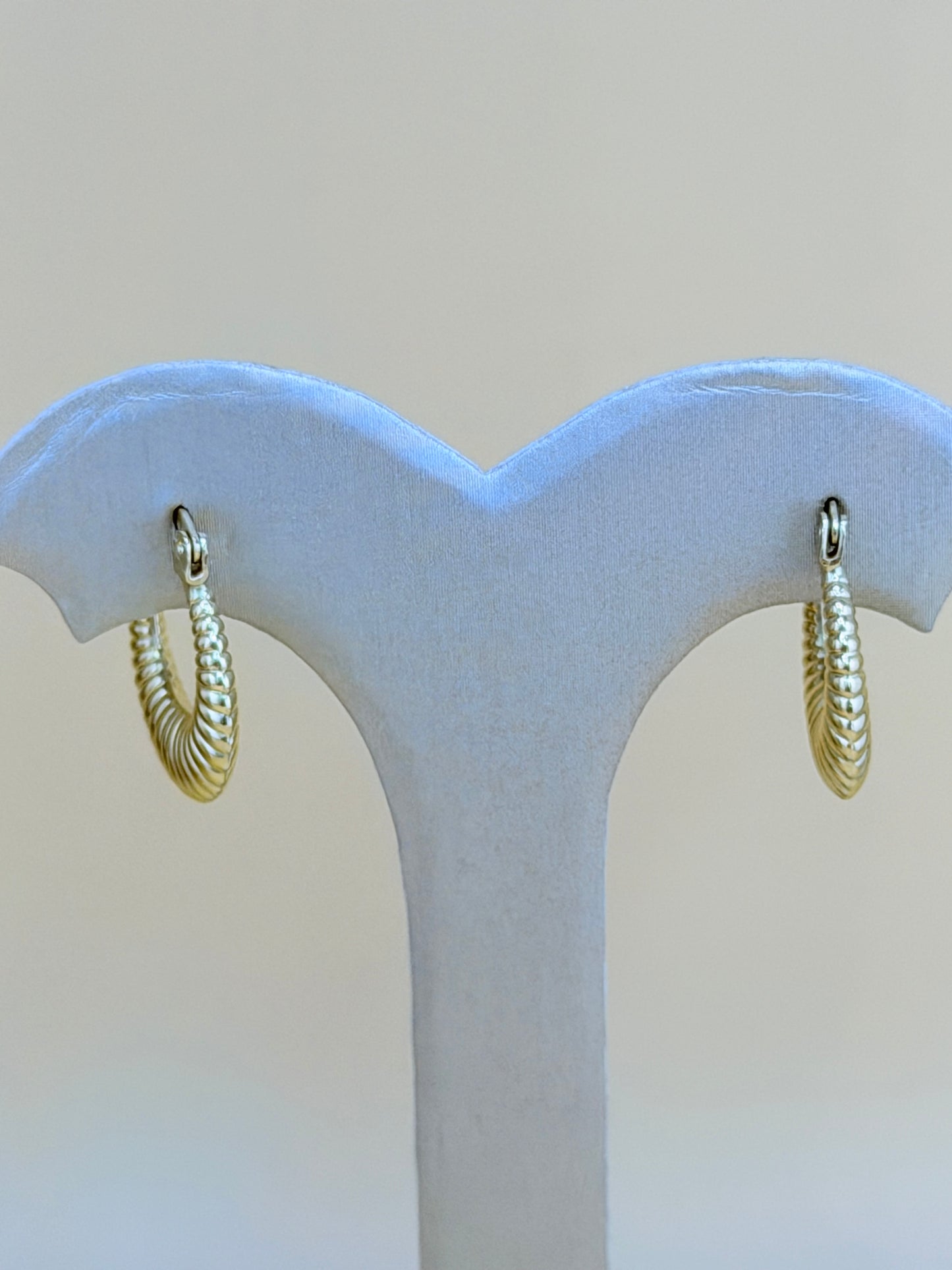 14kt Semi-Solid Gold Hoops Earrings. e