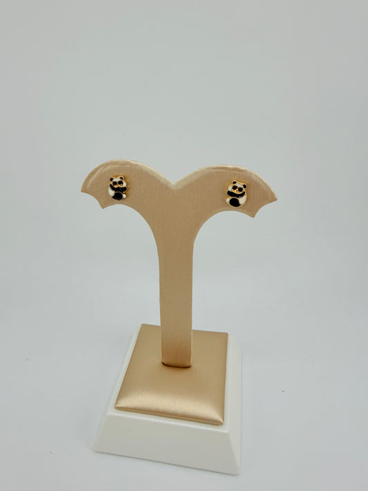 14kt Small Bears Gold Earrings.