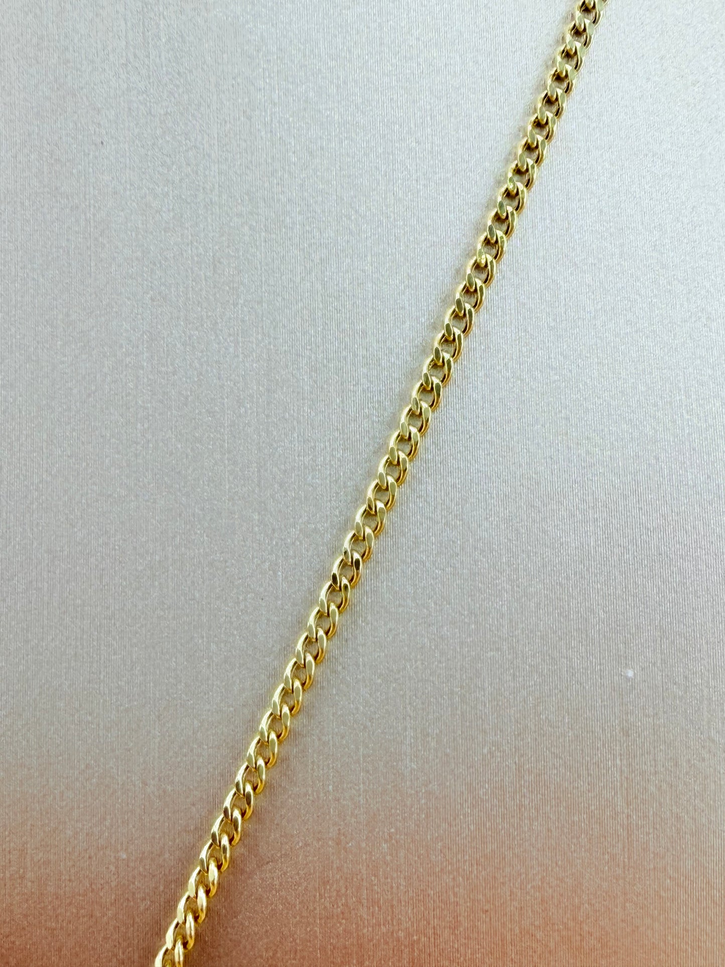 14K Gold Chain with St. Jude Pendant, 16” Semi-Solid Chain, 2mm Thick. n