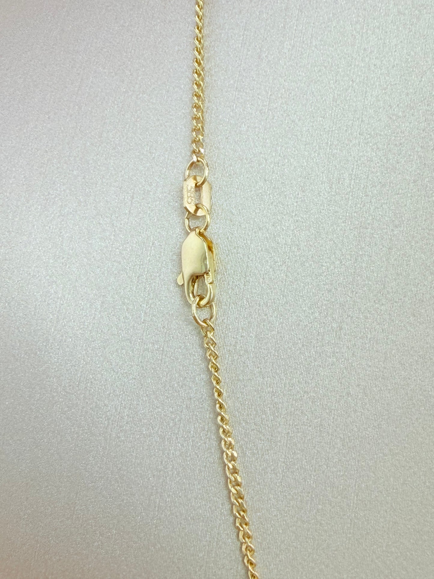 14K Semi-Solid Gold Chain with Saint Lazarus Pendant, 18” Long, 1.3mm Thick. ch