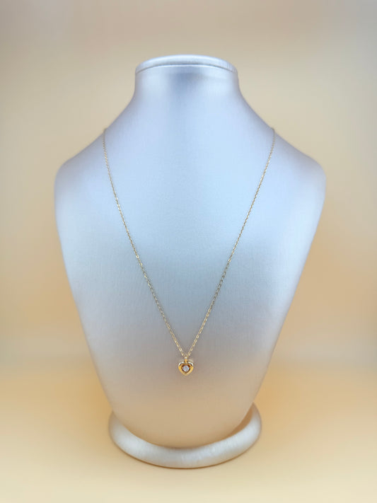 14K Solid Gold Chain with Small Pendant, 18” Long, 1mm Thick. n