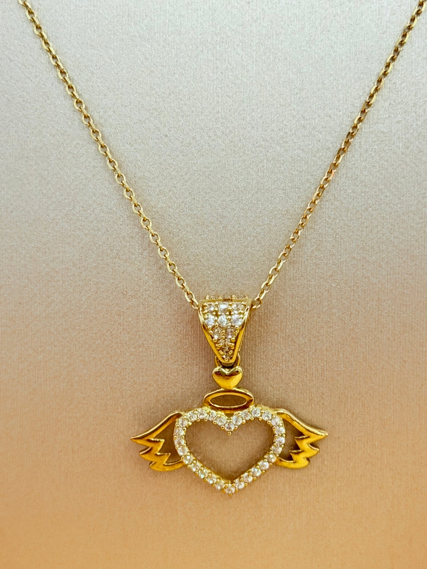 10K Solid Gold Chain with Pendant, 22” Long, 1mm Wide. n