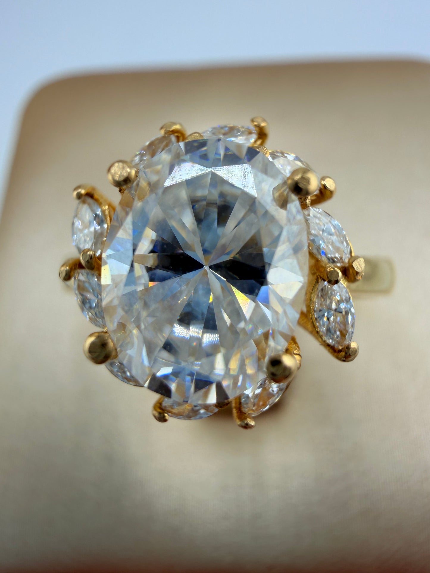 14kt Solid Gold Lab-Grown Diamond Ring, 2.25ct Total Lab-Grown Diamonds, Size 8. r