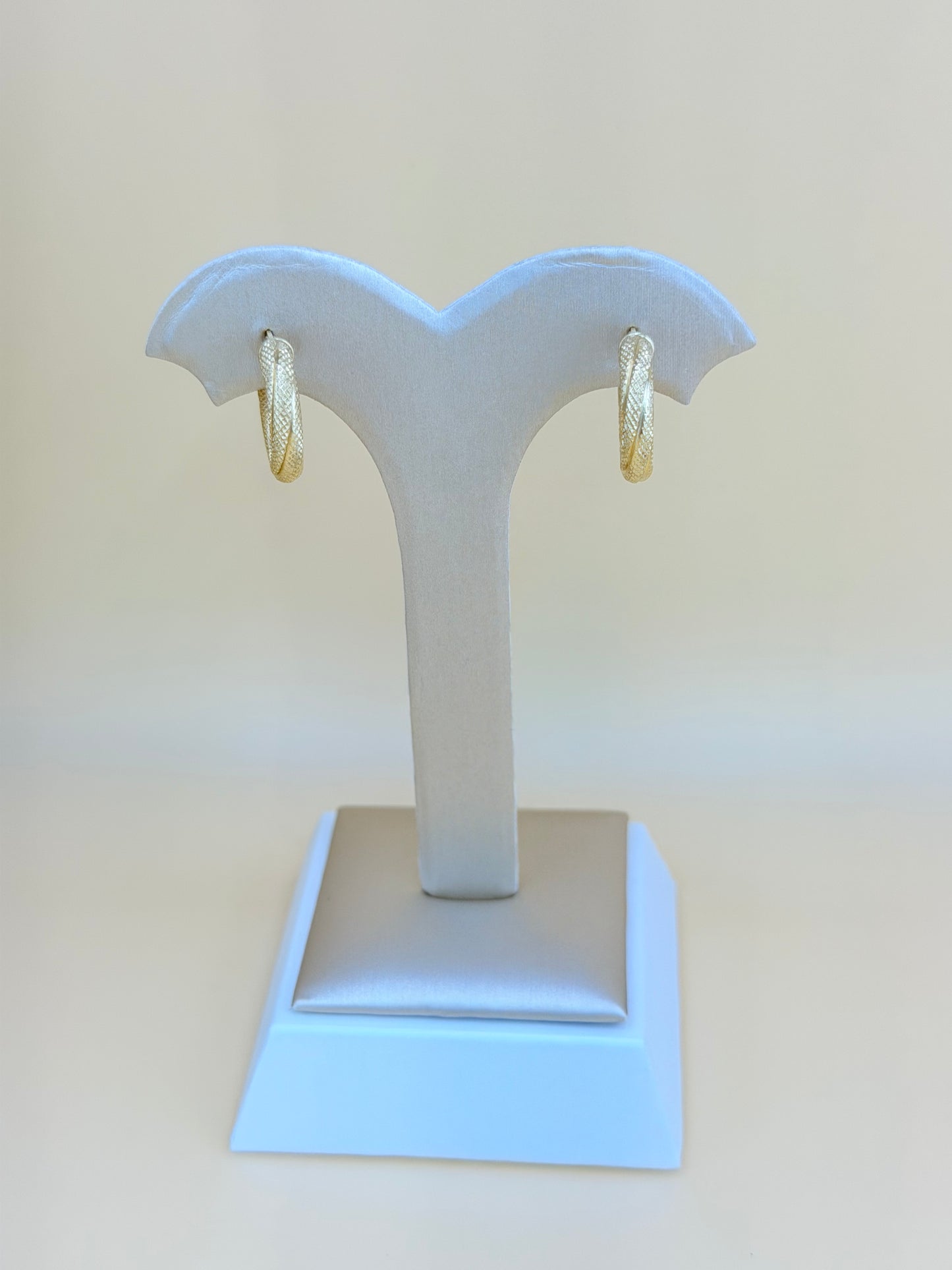 14kt Semi-Solid Gold Hoops Earrings. e