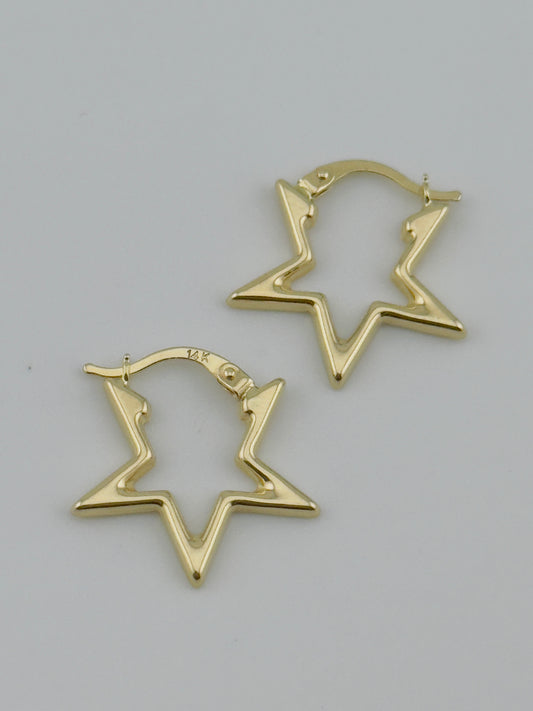 Star Hoops 14kt, e65