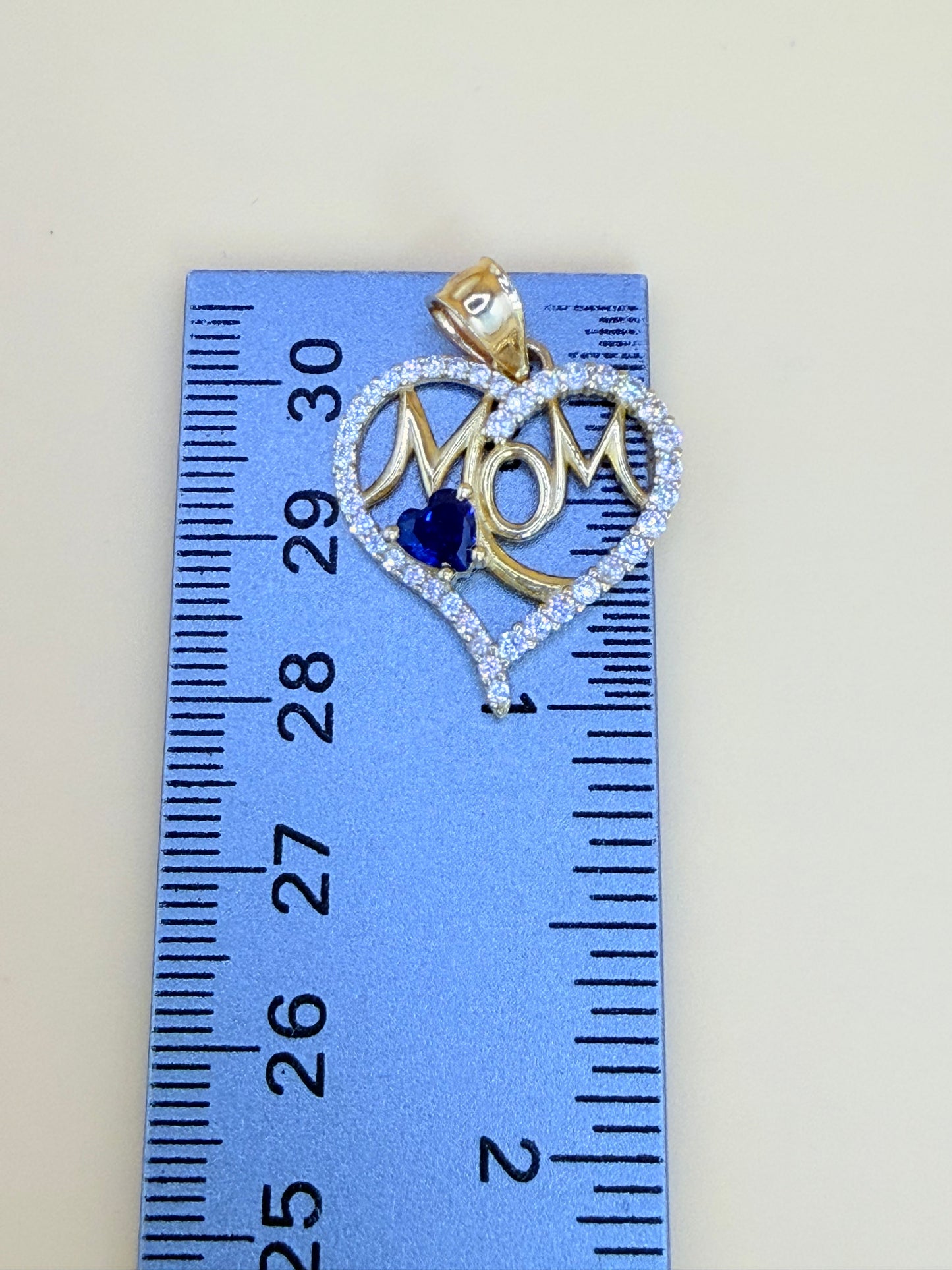 14K Gold Heart Pendant for Mom, Fits Chains Up to 4mm Thick. ch