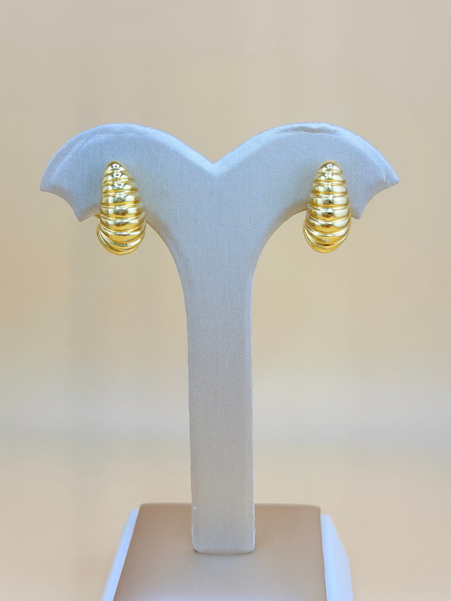 14kt Gold Earrings with Omega Back Closure.
