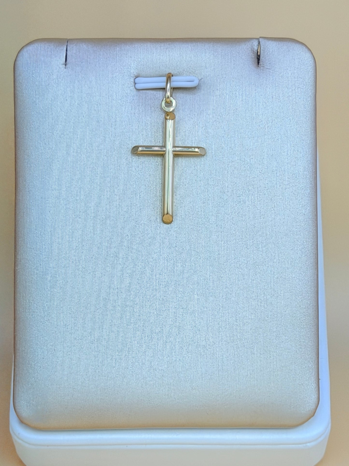 14K Semi-Solid Gold Cross Pendant, Fits Chains Up to 2mm Thick. ch