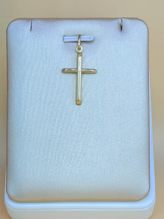 14K Semi-Solid Gold Cross Pendant, Fits Chains Up to 2mm Thick. ch