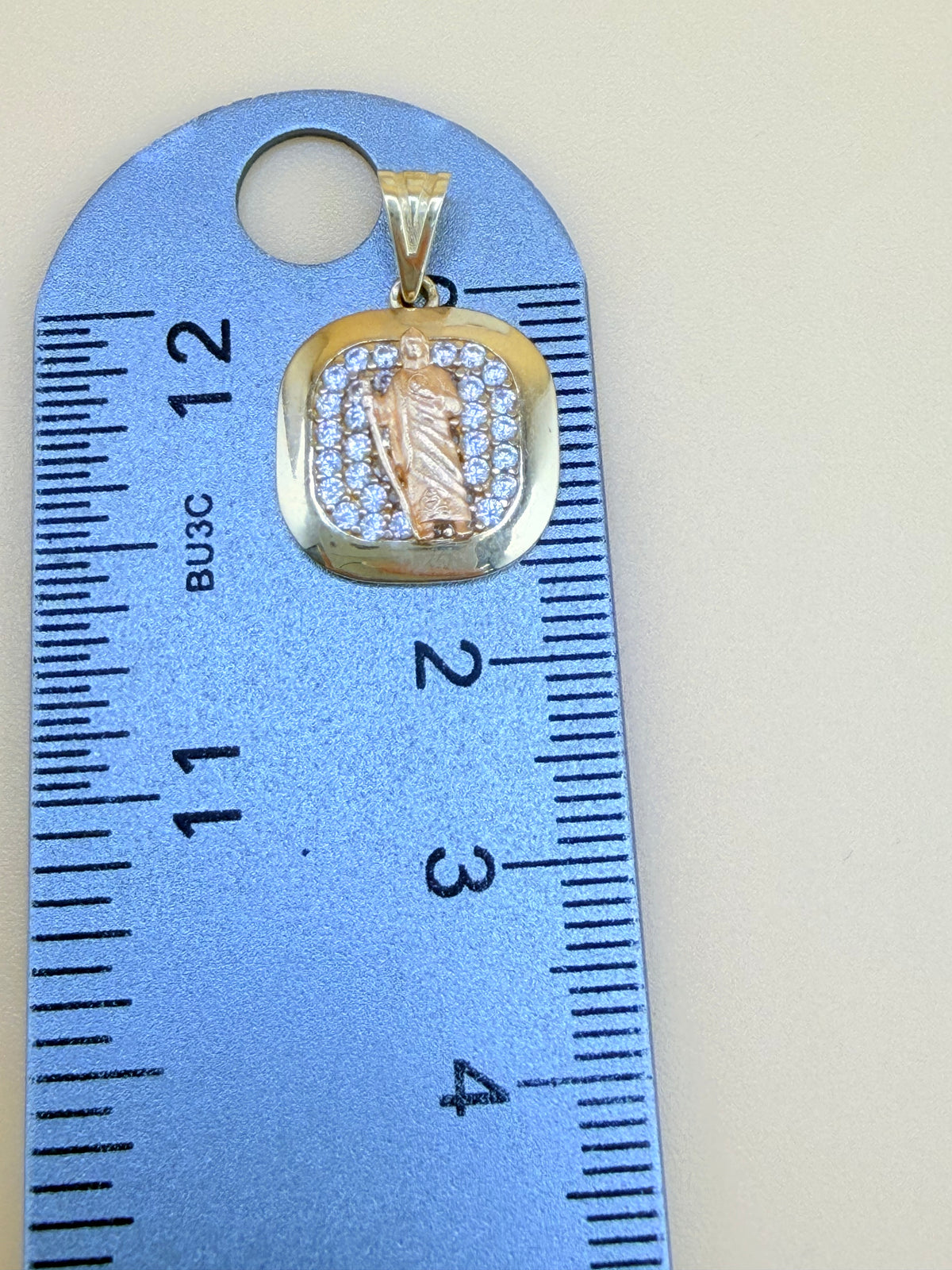 10K Gold St. Jude Medal, Fits Chains Up to 3mm Thick. ch