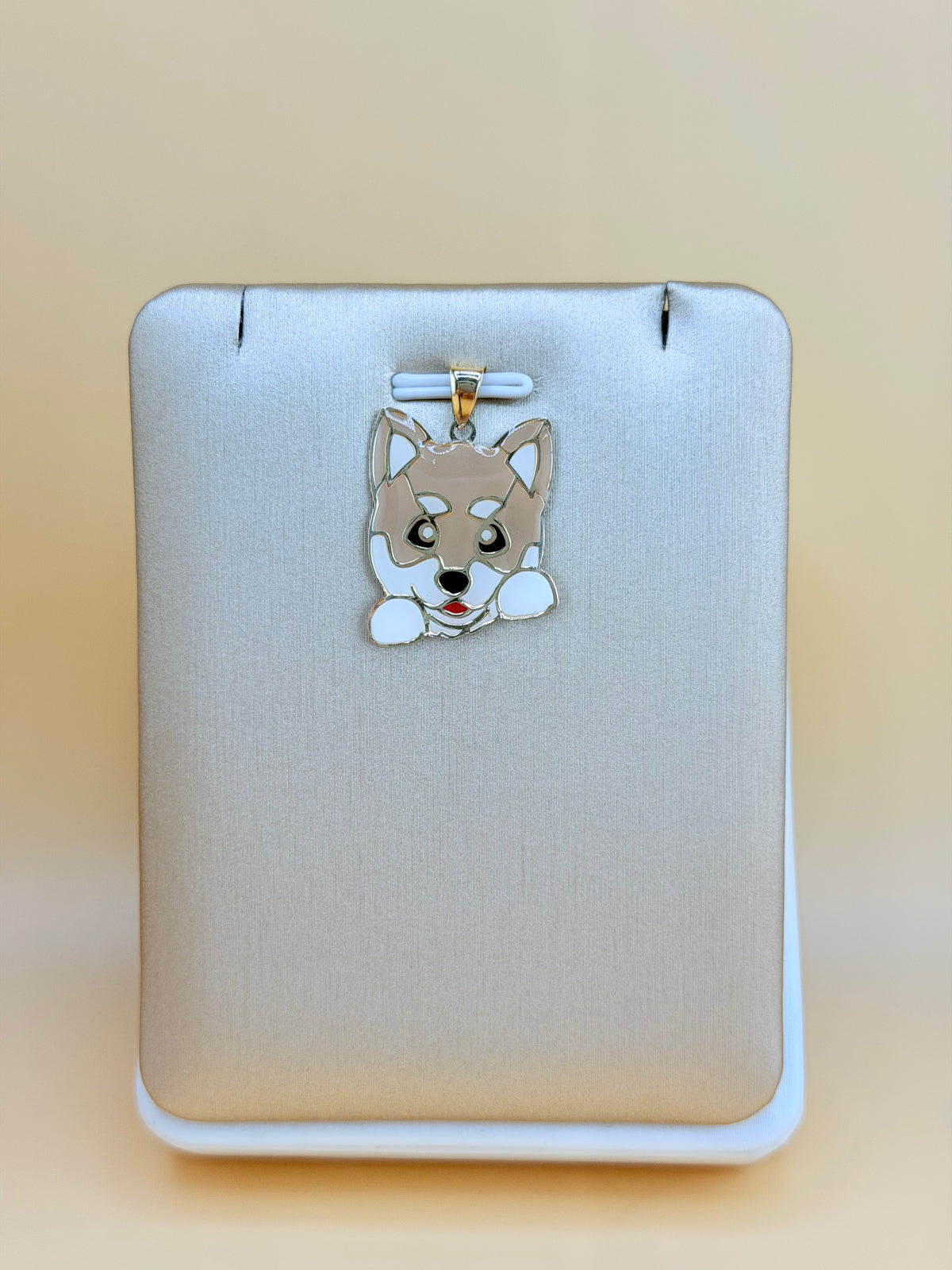 14K Gold Dog Pendant, Fits Chains Up to 3mm Thick, Double-Sided Design with the Same Figure on Both Sides. ch