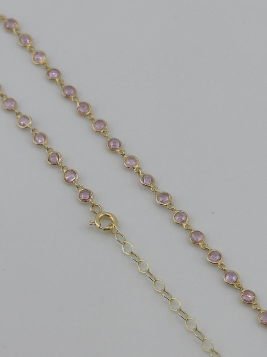 Pink Chain 14kt, size 16''-18''